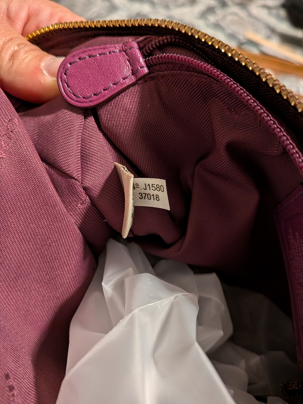 Coach Chelsea Plum Leather Shoulder Bag with Gold Hardware - Picture 5 of 9